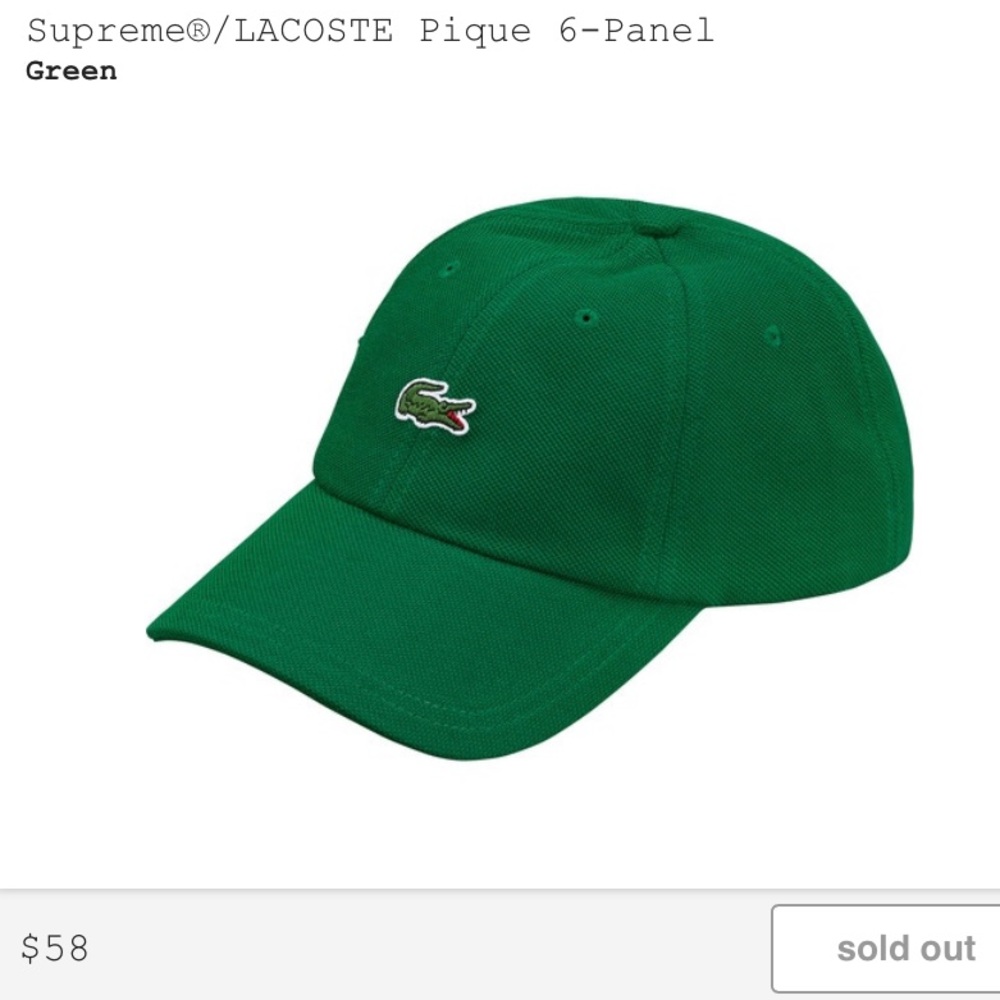 SUPREME X LACOSTE GREEN HAT